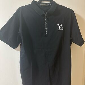 Louis Vuitton Black Polo Shirt Classic Design